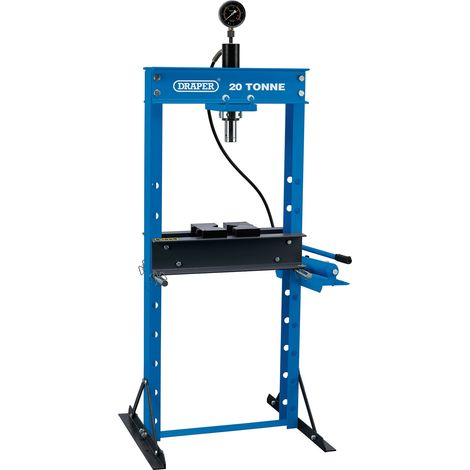 Draper 20 Tonne Floor Press with Gauge and Two Flat V-Shaped Blocks (Model 70540) (1/5)