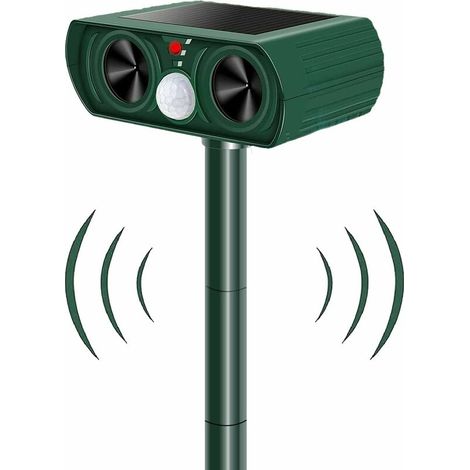 Solar Cat Repellent, Ultrasonic Animal Repeller Pet Repellent and Animal Control Solar Battery Operated with PIR Motion Sensor, Ourdoor Waterproof Electronic Dog Cat Scarer Deterrent (1/5)