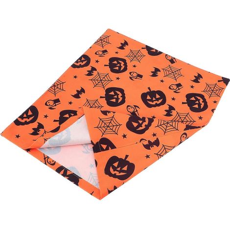 Housses de chaise à dossier haut, motif Halloween, orange, protection, compatibles avec les fêtes, 57 x 48 x 0,2 cm, 1 lot (1/5)