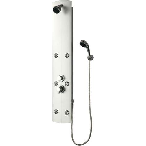 Colonna idromassaggio realizzata in PVC rifinita in colore argento modello Pascua (1/5)