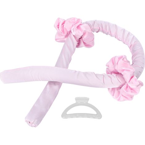 Rouleau de coiffure en mousse à friser, bigoudis sans chaleur, bandeau, outil de coiffure DIY pour la nuit, rose (1/5)