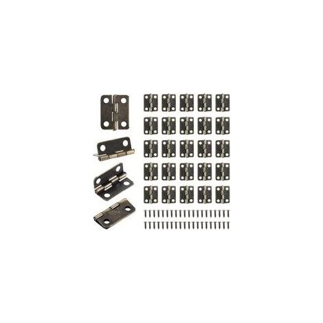 bronze-50pcs Petits Mini Charnières 18 x 16 mm Charnière Plate Cabinet Porte Tiroir Coffre Charnière DIY Accessoires Connecteurs avec 200 Vis (1/5)