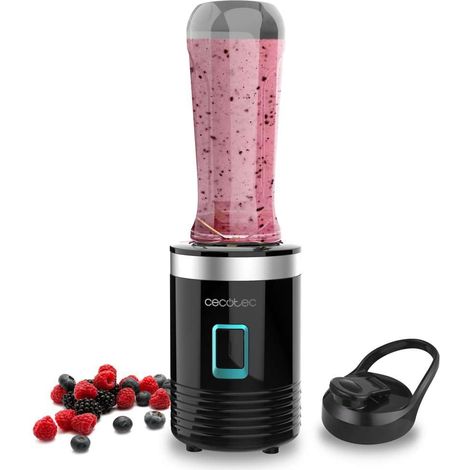 Mixeur Portable Individuel 300. 350W, Pile la Glace, Lames à 4 Branches avec Revêtement en Titane Noir, Pièces Adaptées au Lave-vaisselle, Fonctionne d'un Simple Coup, 600ml (1/5)