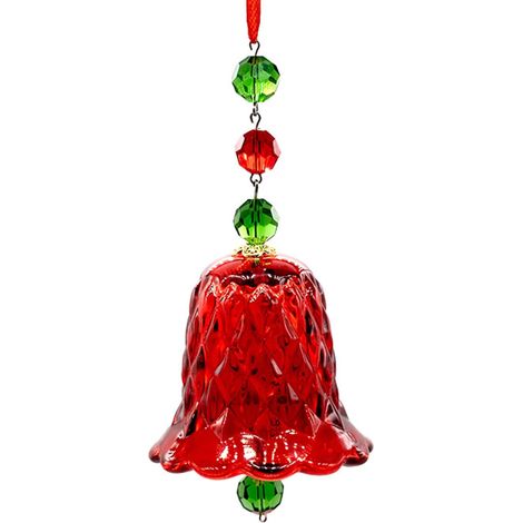 Carillon à vent léger en cristal transparent rouge pour sapin de Noël/mur/rideau Carillon à vent décoratif pour fenêtre - Cloche en verre - Décoration de Noël - Attrape-soleil (1/5)