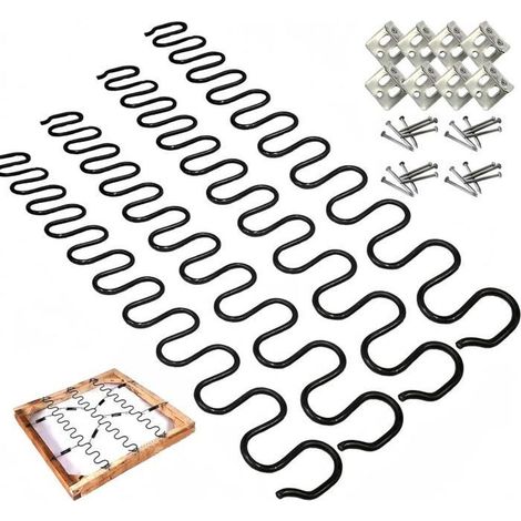 Ressorts de remplacement - Non spécifié - 55 cm - 4 pièces - Acier au carbone - Noir (1/4)