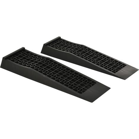 Ensemble de 2 rampes pour voiture utilitaire. Rampes de chargement lourde 3T caravane, camping-car, 70x19.5x7.8 cm, PP noir - Idéales pour le chargement de véhicules hauts (1/5)