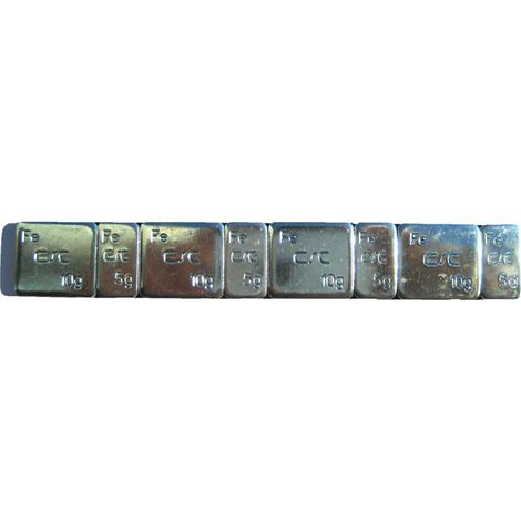 Masses d'Equilibrage Couleur gris acier - 10x Barrettes de 60g (5 et 10g)