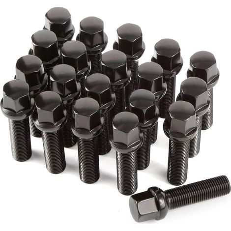 20 Boulons de Roue Filetage 45 mm Pour Élargisseurs de Voie I M14x1,5x45 mm I Siège Sphérique R13 I CLÉ 17 mm I Compatibles avec Jantes (1/5)