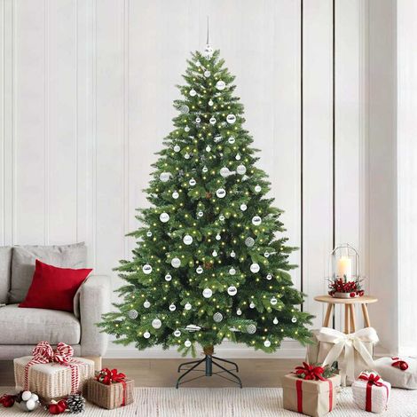 Künstlicher Weihnachtsbaum mit 300 LEDs Grün 210 cm PE und PVC