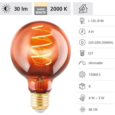 Eglo LED Globe G80 E27 4W kupfer Leuchtmittel (1/3)
