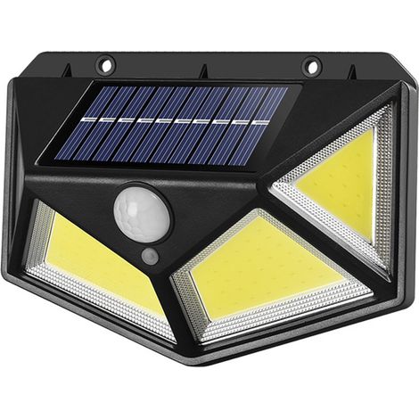 Lot de 4 lampes solaires d'extérieur, angle d'éclairage amélioré, applique murale solaire de sécurité (1/5)