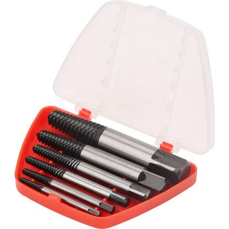 Extracteur de Vis,Extracteurs de Vis Coffret de 6pcs Endommagées Vis d'extraction de Boulons en Acier au Chrome Vanadium,Jeu D'Extracteurs de Goujons (1/5)