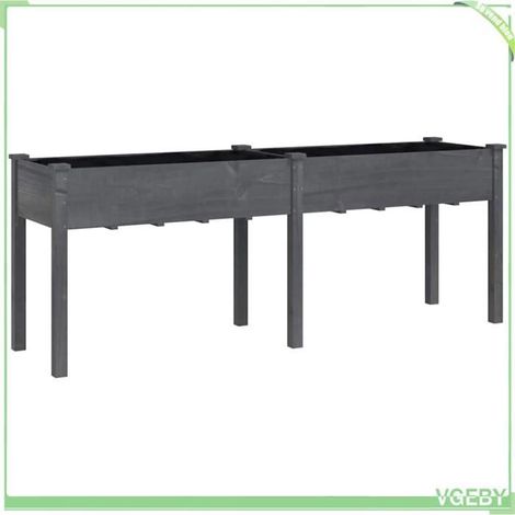 Jardinière - FAFEICY - 364241 - Bois sapin massif - Gris - 203 x 53 x 76 cm (1/5)