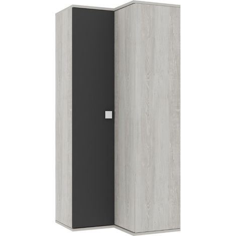 Armadio angolare 98x96x223h colore bianco consumato antracite (1/4)