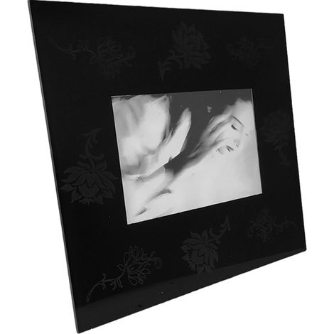 Porta foto da tavolo album cornice nero ritratti 18x13 vetro fiori moderno vintage bellissimo e particolare (1/5)
