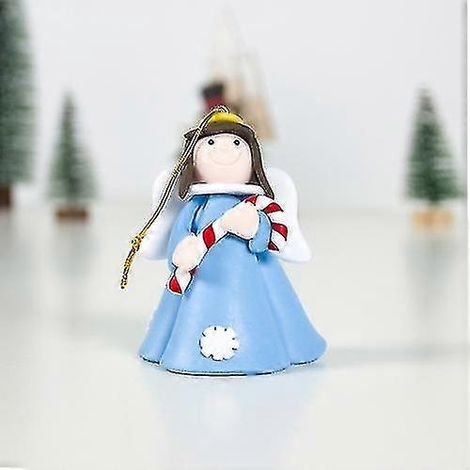 Lot de 2 décorations de Noël : pendentif ange de Noël en argile souple, représentant une fille en jupe blanche et un sapin. (1/5)