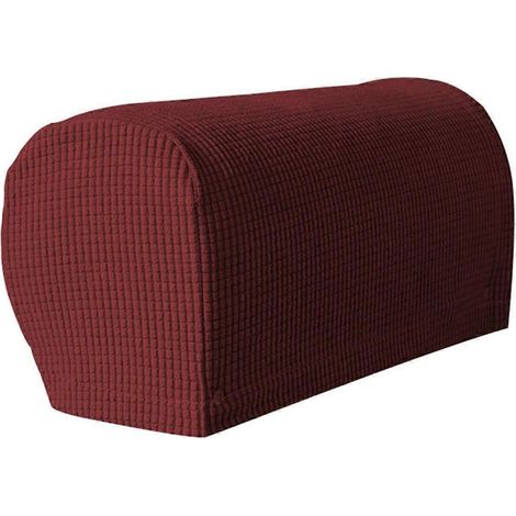 Stück weiche, dehnbare Plüsch-Armlehnenbezüge, Sofa-Armlehnenbezüge, Weinrot
