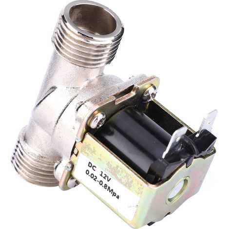 Électrovanne électrique en laiton DC12V G1/2 NC normalement fermée pour entrée d'eau