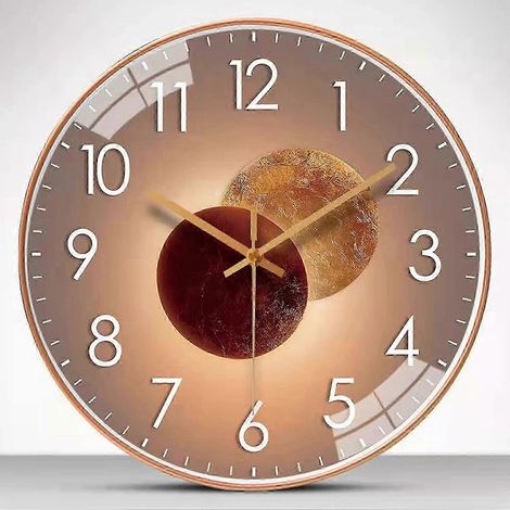 Horloge murale silencieuse de 30 cm au design moderne, horloge murale à pendule silencieuse pour chambre, cuisine et salon, horloge murale numérique (1/5)