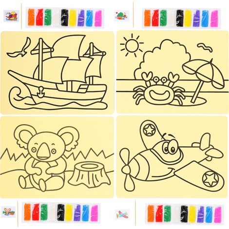 Kit de peinture au sable DIY pour enfants, dessin artisanal éducatif, jouets d'éveil artistique (1/5)