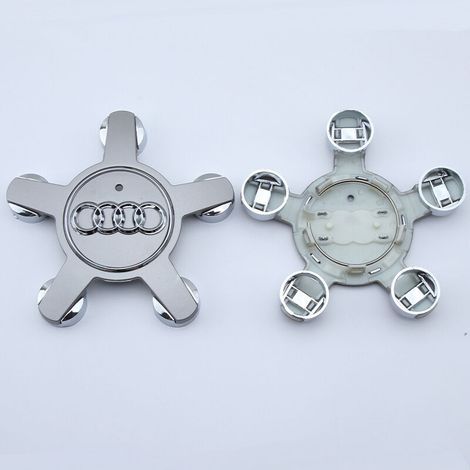 Enjoliveur 4f0601165 n logo de roue pour Audi 135 mm enjoliveur - gris, lot de 4 (1/4)