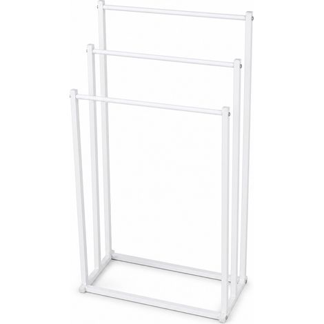 Freestanding Metal Towel Rail for Bathroom White (1/5)