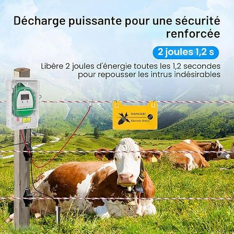 Cloture Electrique Clôture électrique Kit : fil canducteurs 200 m 2,2 mm² étui étanche - Clôture électrique pour bétail, chevaux, (Vert) (1/4)