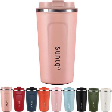 SUNTQ Kaffeebecher to go Edelstahl Thermobecher Doppelwand Isoliert Kaffeetasse (1/5)
