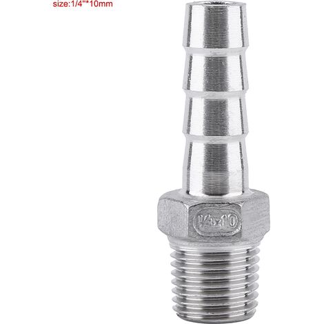 Gewinderohrverschraubung aus Edelstahl, Schlauchanschluss (1/4" x 10 mm) (1/5)