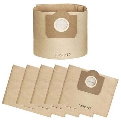Sac Aspirateur WD3, Lot de 5 Sacs droits Aspirateur pour Karcher WD3, WD 3 Premium, WD3200, WD3500P, A2204, A2204, A2534, SE4001(Lot de 5 ) (1/5)