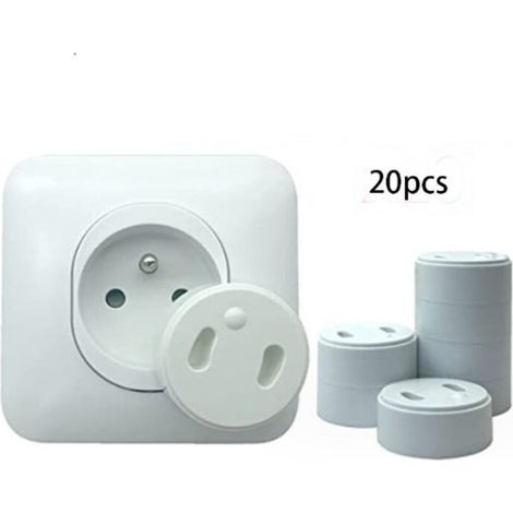 [Pack x20] Cache Prise Bébé Français Amovible [ Sans Clef Ni Adhésif ] - Cache-Prise Bebe - Sécurité Domestique Et Puériculture Pour Protection Prise Courant Électrique (1/5)