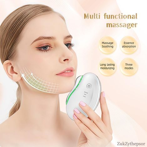 Elektrisches Gesichtsmassagegerät mit Mikrostrom, 3-Farben-Lichttherapie und Vibration – Anti-Falten, Hautstraffung und -verjüngung – mit Wärmefunktion und LCD-Bildschirm (1/5)