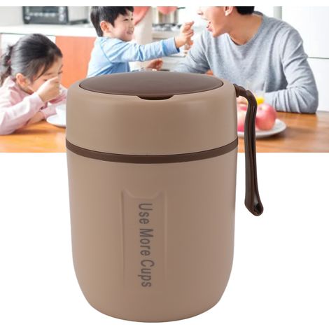 Gourde isotherme pour enfants, résistante aux hautes températures, portable, en acier inoxydable 304 de qualité alimentaire, élégante, avec couvercle, couleur kaki, idéale pour le petit-déjeuner des é (1/5)