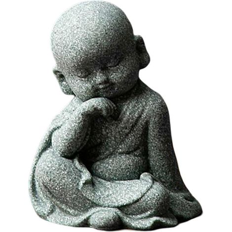 Figurine de moine, statue de Bouddha, sculpture décorative faite main pour jardin de méditation intérieur-Relax