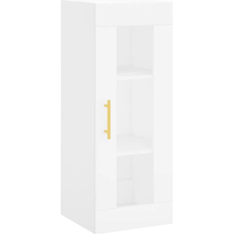 Armario de pared diseño práctico almacenamiento colgante 34,5 x 34 x 90 cm madera contrachapada blanco 020048680 (1/5)