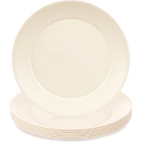 6 flache, wiederverwendbare Plastikteller für Picknicks (1/5)