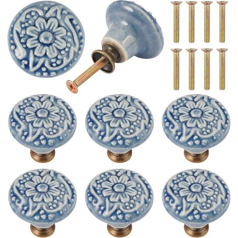 Keramik-Türknöpfe, Vintage-Keramik-Türschubladengriff, 25 mm Vintage-Möbelknopf mit Schrauben, Schubladenknöpfe, Keramik-Schubladenknöpfe für Kommoden, Schränke, Küchen