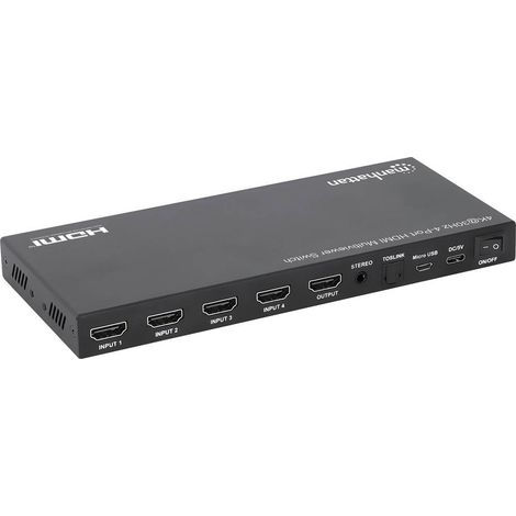 Manhattan Switch HDMI Contenitore in metallo, Con telecomando, Modo Multi-View, Possibilità di montaggio a rack, Predis (1/5)