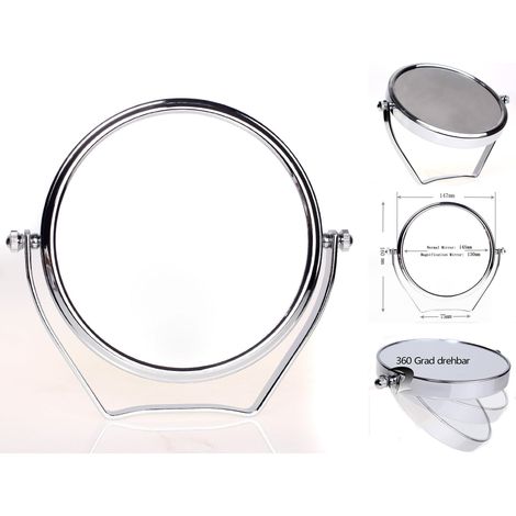 Miroir grossissant x 5 avec Double Face et Miroir de Voyage Chromé 14,7 cm (1/5)