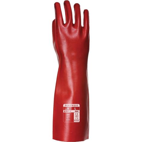 Guanti in PVC rosso taglia 10/XL Portwest Rosso 10