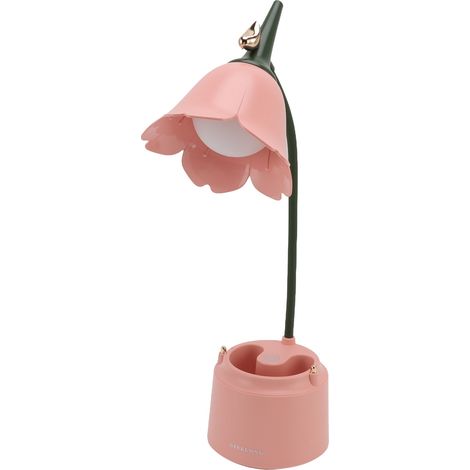 5V 3W USB-Tischleuchte, faltbar, Blumen- und Vogelmotiv, energiesparend, augenschonend zum Lesen, Schlafzimmer, Rosa GL562 (1/5)