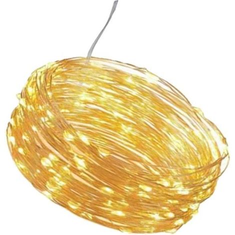 1 x guirlande lumineuse solaire, 50 LED blanc chaud, 5 m, 8 modes, fil de cuivre souple — décoration extérieure jardin, patio, fêtes