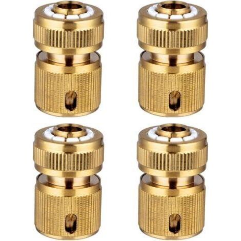 FENOPLASTICARaccord rapide pour tuyau d'arrosage, raccord rapide 1/2 pouce, connecteur de robinet, adaptateur de connexion de tuyau d'eau, 4 pièces (1/4)