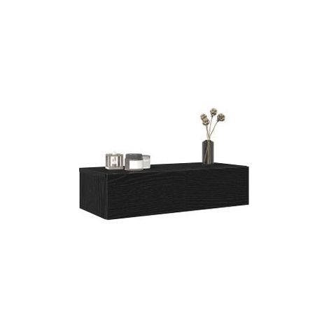 Étagère murale avec tiroirs noir 60x26,5x15 bois d'ingénierie (1/5)