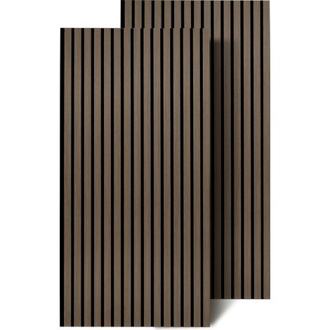 Randaco Akustikpaneel Wandpaneel Moderne Wandpaneele  aus Holzfunier und Filz MDF Wandverkleidung 2x 120x60x2.1cm Walnuss (1/5)