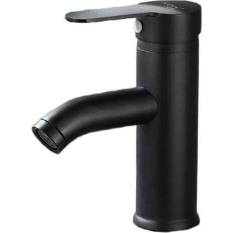 Robinet lave-mains noir mat - Mitigeur eau chaude / eau froide - Noir (1/4)