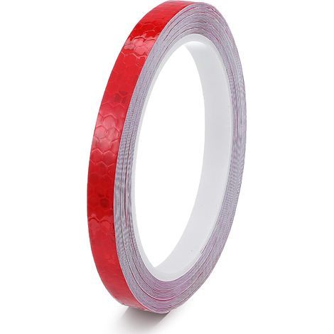 Ruban réfléchissant autocollant, 2 rouleaux/8 m, ruban néon, ruban de signalisation, autocollant réfléchissant, ruban réfléchissant haute visibilité pour véhicules, remorques, vélos (rouge) (1/5)