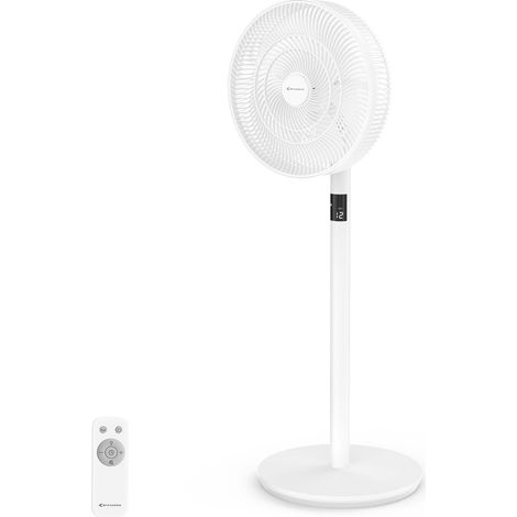 Ventilateur Sur Pied Silencieux avec Télécommande 20dB Moteur DC 2200m³/h 12 Vitesses 12h Timer Oscillation LED Écran Hauteur Réglable 102cm/74cm/48cm Ventilateur de Table pour Chambre (1/5)