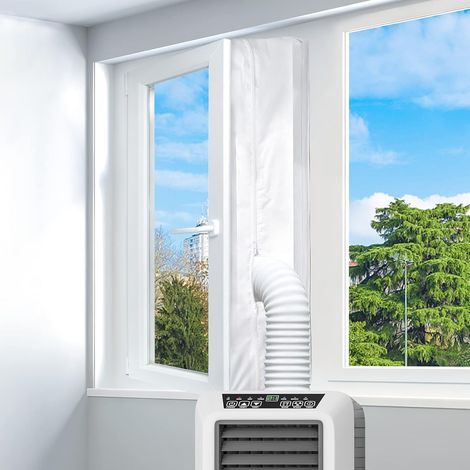 400 cm Fensterdichtung für mobile Klimageräte, Dichtungsset für mobile Klimageräte, Set für Fensterklimageräte, geeignet für Wäschetrockner, einfache Installation – kein Bohren erforderlich (1/5)