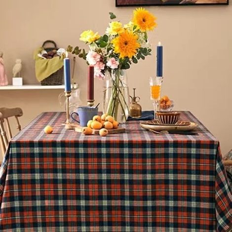 Mantel clásico a cuadros, Mantel sin polvo ni arrugas, Mantel de picnic, fiesta, decoración de mesa de otoño en granja (80x120cm), verduras (1/5)